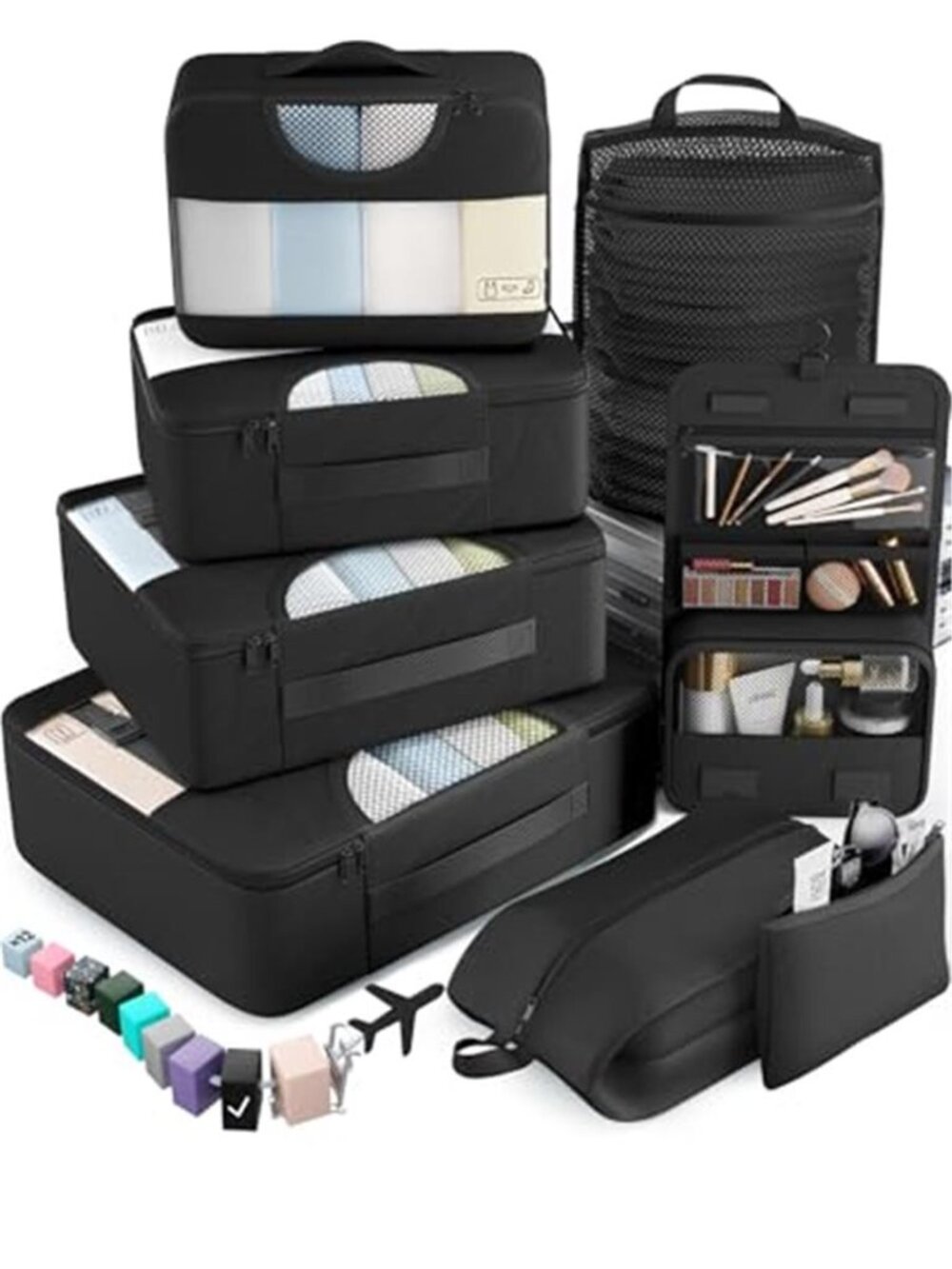 10 Set/8 Set Packing Cubes for Travel Essentials, Suitcase Organizer Bags